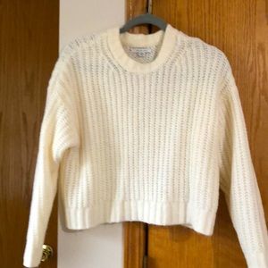 Cream AE Crop Sweater